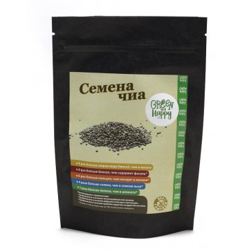 Green and Happy. Семена чиа, Парагвай, 100 г