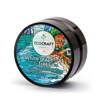 EcoCraft. Натуральный крем для жирной и комбинированной кожи лица с АНА-кислотами "Белый грейпфрут и фрезия", 50 мл.