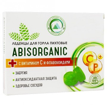 Abisorganic. Леденцы пихтовые с Витамином С и Флавоноидами, 10 шт