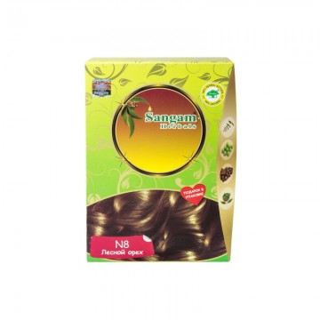 Sangam Herbals. Краска для волос Лесной орех N8, 60 г