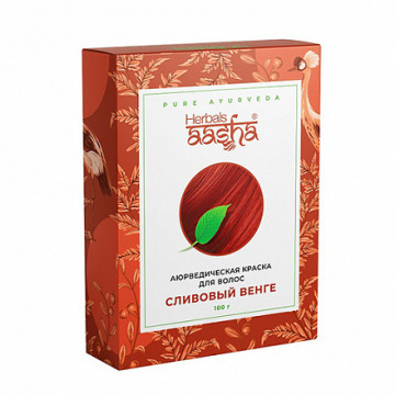 Aasha Herbals. Аюрведическая краска для волос - Сливовый венге, 100 г