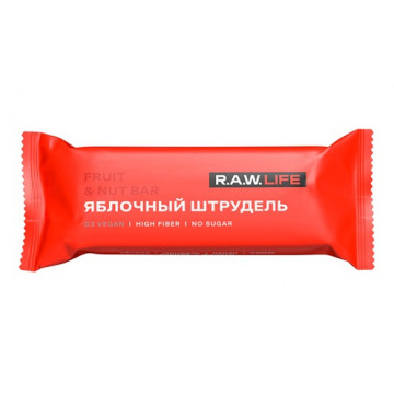 R.A.W LIFE. Орехово-фруктовый батончик "Яблочный штрудель", 47 г