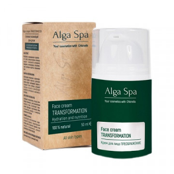 Alga Spa. Крем для лица ПРЕОБРАЖЕНИЕ на основе живой суспензии микроводоросли хлорелла, 50 мл