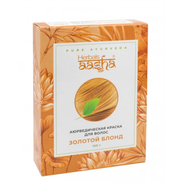 Aasha Herbals. Аюрведическая краска для волос - Золотой блонд, 100 гр.