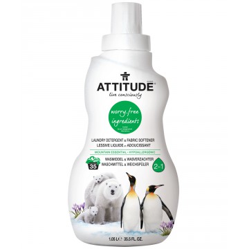 Attitude. Концентрированная жидкость для стирки 2 в 1 Маунтин Эссеншиалз, 1040 мл. 35 стирок