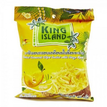 KING ISLAND. Кокосовые чипсы с манго, 40 гр.
