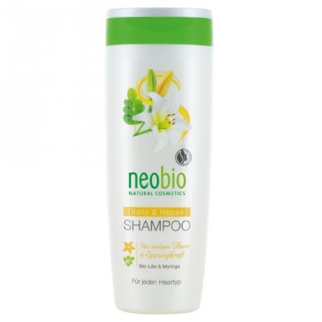 Neobio. Шампунь для восстановления и блеска волос с био-лилией и морингой, 250 мл.